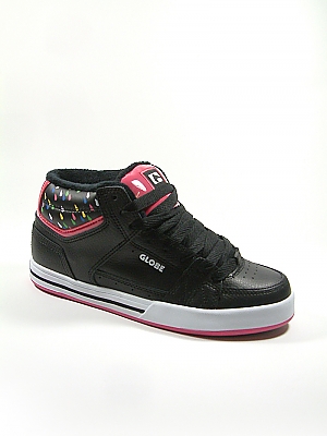 Mace Hi Girls Skate Shoes - Black/Bright Rose/Fur