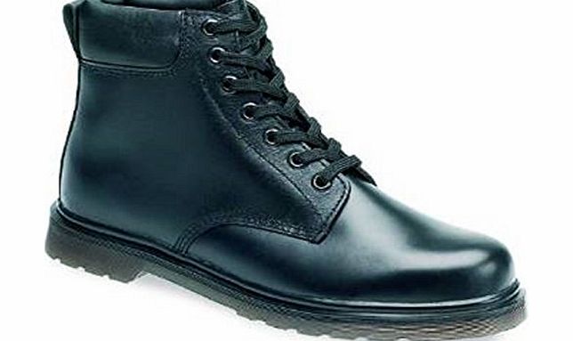 Globe Trotters LH150 High Quality Black Smooth Leather Safety Boots With Steel Toe Caps (UK 10/EURO 44)