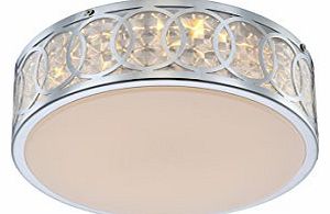 Globo 1 x LED 18W Kelii Ceiling Round Chrone Lamp with Ring Design