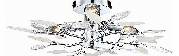 Globo  63160-3 E14 40 Watt Vida Ceiling Lamp, Metal Chrome