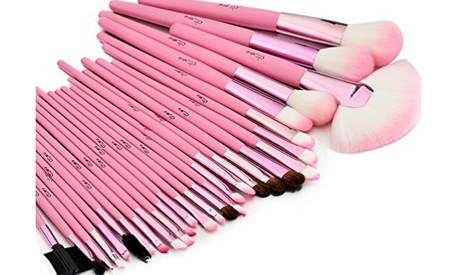 Glow Makeup Brushes Set in Case, Pink - 30 Piece