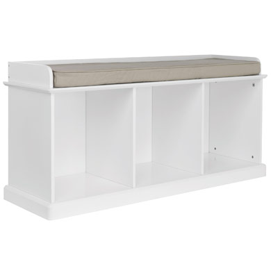 GLTC Abbeville Storage Bench, White (with Natural