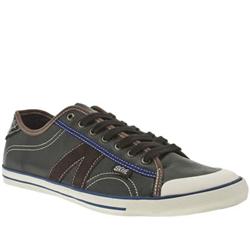 Glth Male Gully Leather Upper Fashion Trainers in Black and Brown, White and Navy