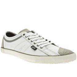 Glth Male Oval Leather Upper Fashion Trainers in White and Grey