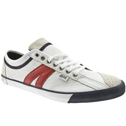 Glth Male Oval Leather Upper Fashion Trainers in White and Red