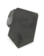 Gokan Kobo Touch Red Rose Dark Gray Woven Silk Tie