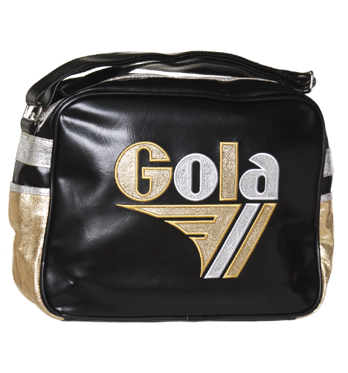 Gola Retro Black And Gold Metallic Redford Bag from