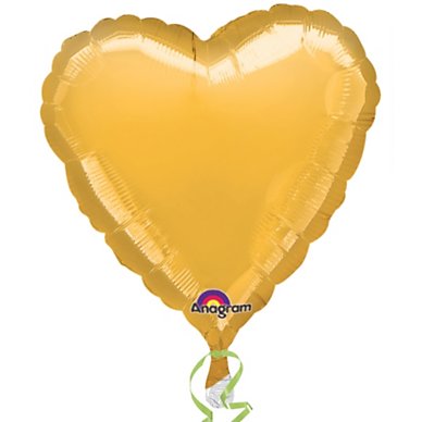 Gold 18 heart foil single balloon