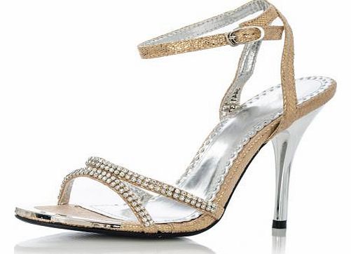 Gold Diamante Snake Sandals