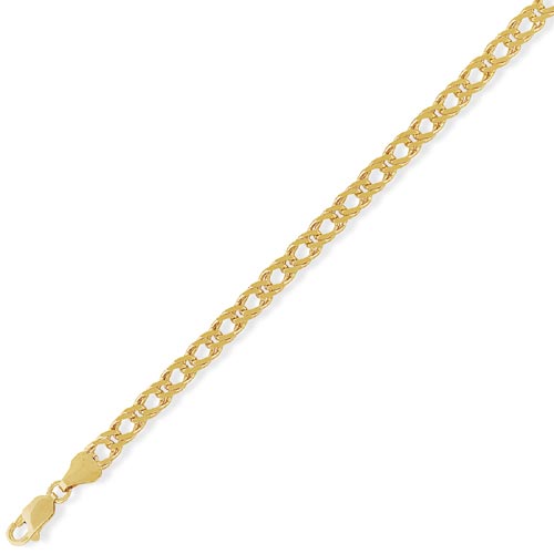 18 inch Flat Open Double Curb Chain In 9 Carat Yellow Gold