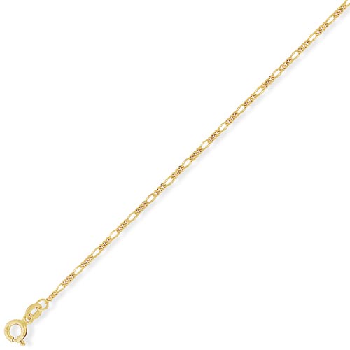 18 inch Premium 3 1 Figaro Chain In 9 Carat Yellow Gold