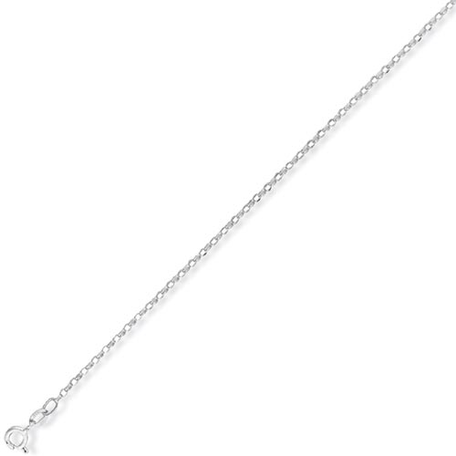 20 inch Diamond Cut Oval Belcher Chain In 9 Carat White Gold