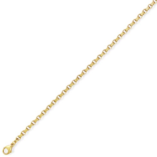 20 inch Diamond Cut Tight Linked Oval Belcher Chain In 9 Carat Yellow Gold