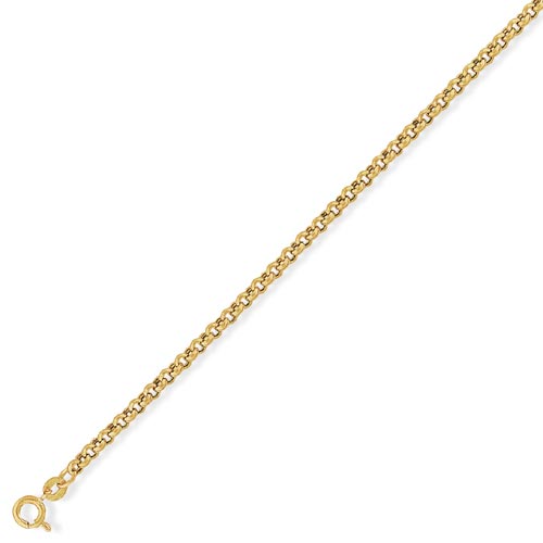 20 inch Hollow Round Belcher Chain In 9 Carat Yellow Gold