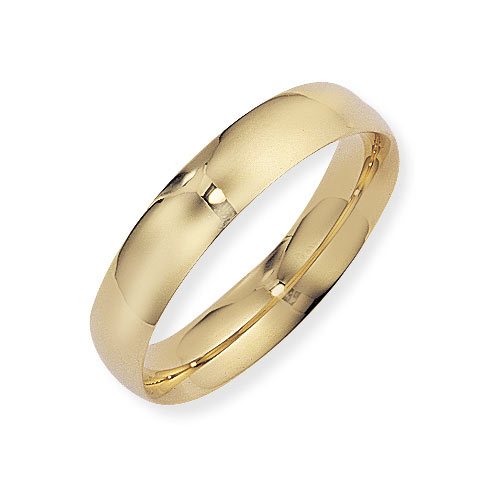 5mm Court Shape Wedding Ring In 18 Carat Yellow Gold
