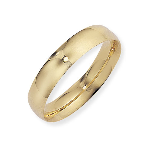 5mm Court Shape Wedding Ring In 9 Carat Yellow Gold