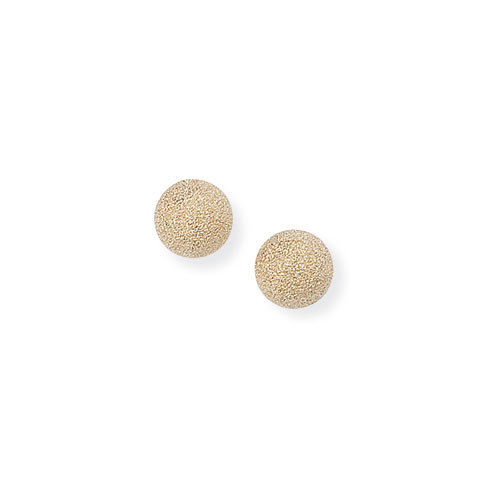 5mm Frosted Ball Stud Earrings In 9 Carat Yellow Gold