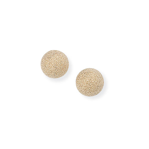 6mm Frosted Ball Stud Earrings In 9 Carat Yellow Gold