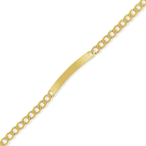 7.25 inch Curb ID Bracelet In 9 Carat Yellow Gold