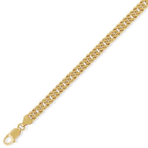 Gold Essentials 7.25 inch Tight Linked Double Curb Bracelet In 9 Carat Yellow Gold