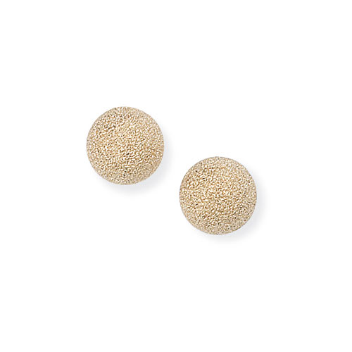 7mm Frosted Ball Stud Earrings In 9 Carat Yellow Gold
