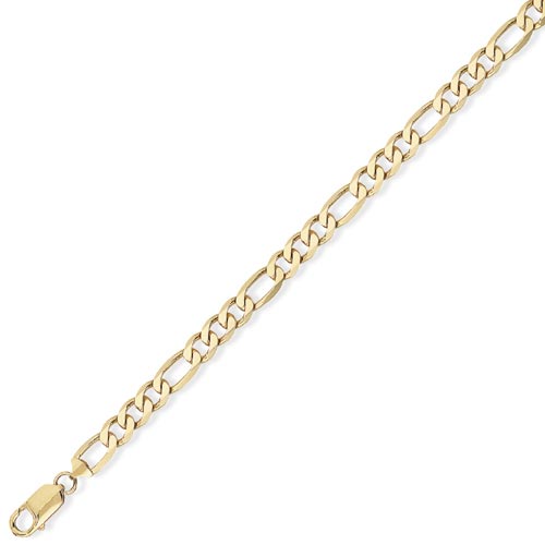 Gold Essentials 8.25 inch Premium 3   1 Figaro Bracelet In 9 Carat Yellow Gold