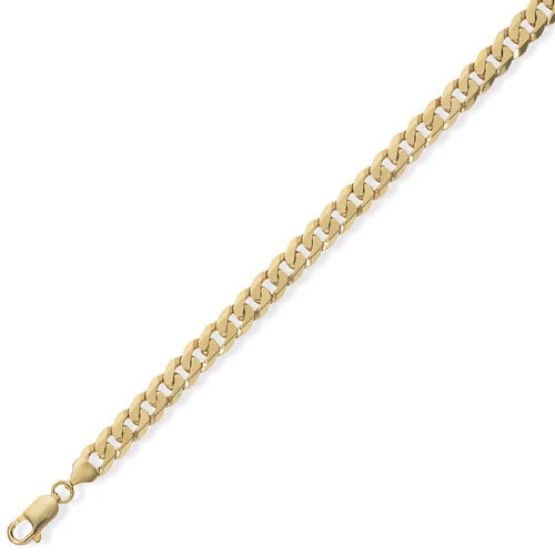8.5 inch Gents Value Curb Bracelet In 9 Carat Yellow Gold