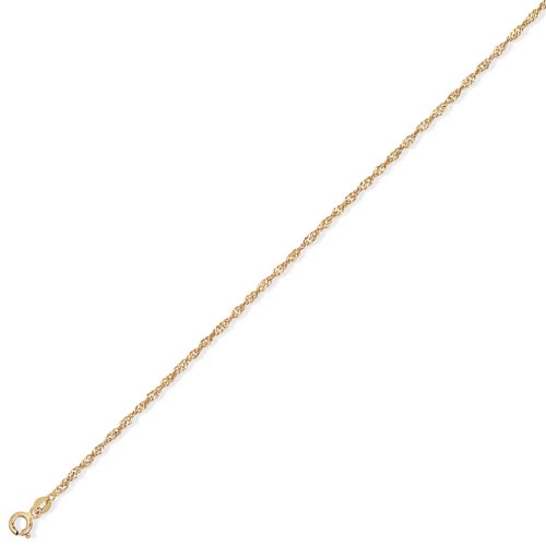 9.5 inch Supertwist Singapore Anklet In 9 Carat Yellow Gold