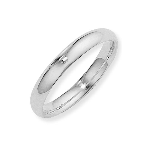9ct White Gold Court Shape Band Ring Wedding Ring- 4mm