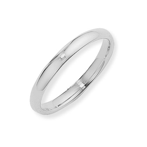 9ct White Gold Court Shape Wedding Ring- 3mm