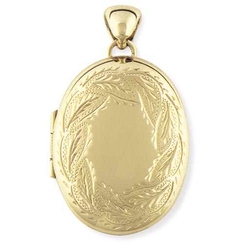 Hand Engraved Premium Oval Locket In 9 Carat Yellow Gold