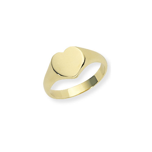 Gold Essentials Heart Signet Ring In 9 Carat Yellow Gold