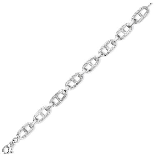 Loop And Anchor Link Bracelet In 9 Carat White Gold