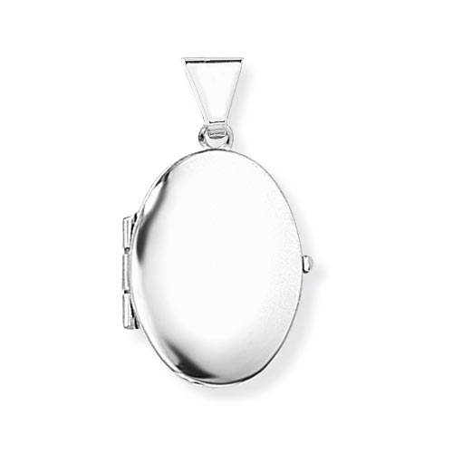 Oval Locket In 9 Carat White Gold