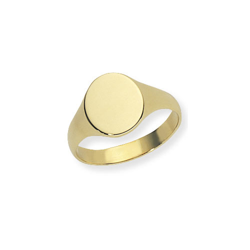 Gold Essentials Oval Signet Ring In 9 Carat Yellow Gold