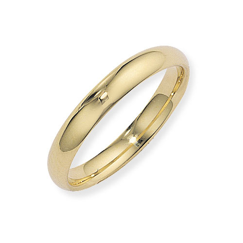 Gold Essentials SALE. 9ct Yellow Gold Court Shape Band Ring Wedding Ring- 4mm WAS andpound;72