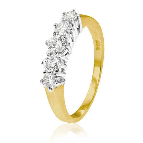 Gold Eternity Ring Five Diamonds (151)