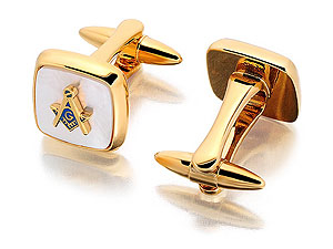 Gold Plated Masonic Cuff Links 015304