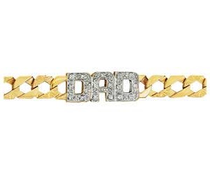 Gold plated Silver Cubic Zirconia Dad; Bracelet