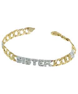 gold Plated Silver Cubic Zirconia Sister Heart Bracelet