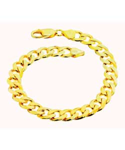 gold Plated Silver Gents Solid Curb Bracelet