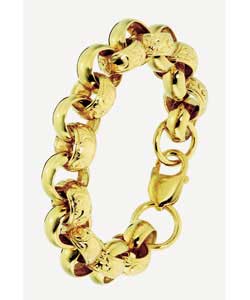 Gold Plated Silver Patterned Belcher Bracelet