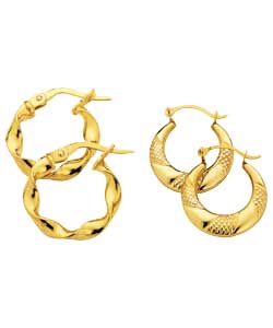 Gold Plated Silver Small Round Creole Earrings