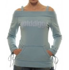 Golddigga Womens Search Off The Shoulder Sweat Top Stormy Blue