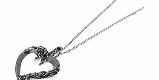 Goldmajor Marcasite Heart Pendant Necklace, Silver