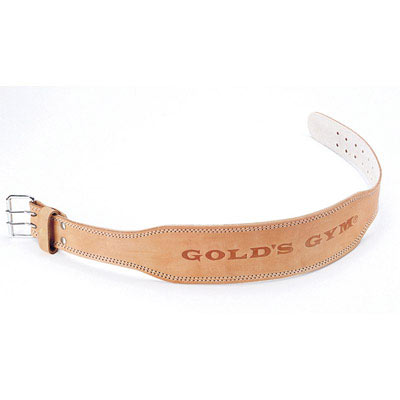 Golds Gym 4and#39;and#39; Stitched Leather Belt (4 Stitched Leather Belt Size Medium)