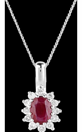 18ct Gold Ruby and Diamond Pendant