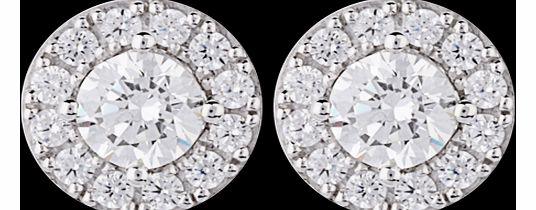 Goldsmiths 18ct White Gold 0.75ct Diamond Halo Stud Earrings