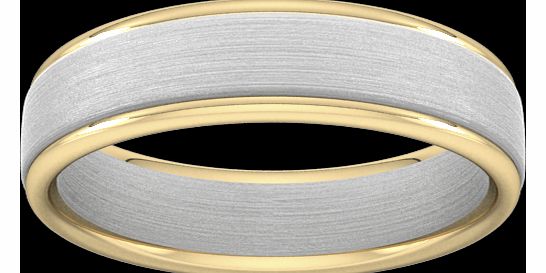 5mm Wedding Ring in 18 Carat White & Yellow Gold