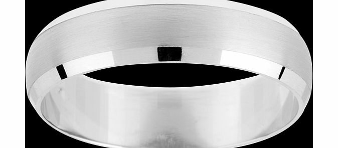 Goldsmiths 6mm gents d shaped wedding band in 9 carat white
